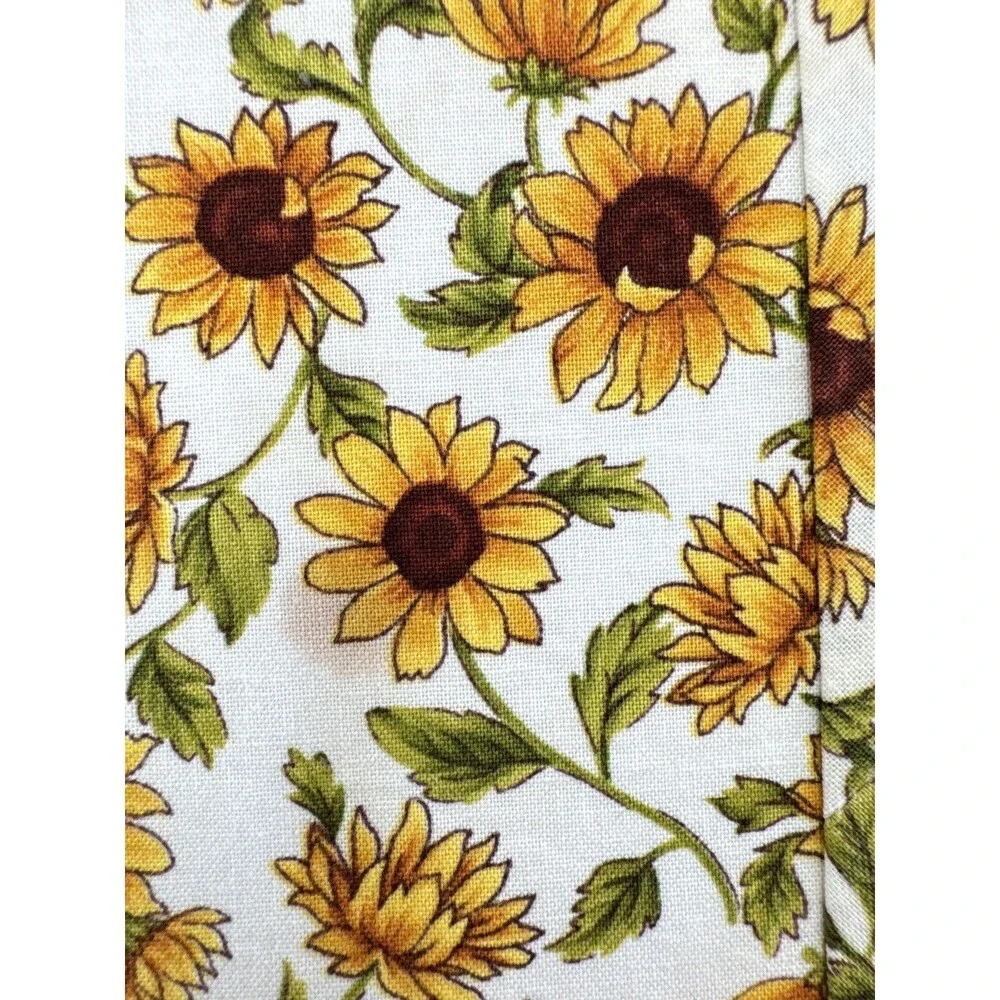 Vintage Sunflower Quilted Fabric Placemats Set of 4 Cottagecore Table Decor